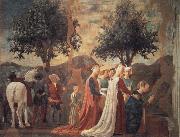 Piero della Francesca Die Konigin von Saba betet das Kreuzesholz an oil painting